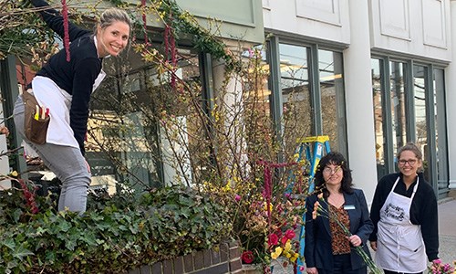 Branch sculpture produced by Cape Lilly (pictured here with our President and COO Gerardina Mirtuono)